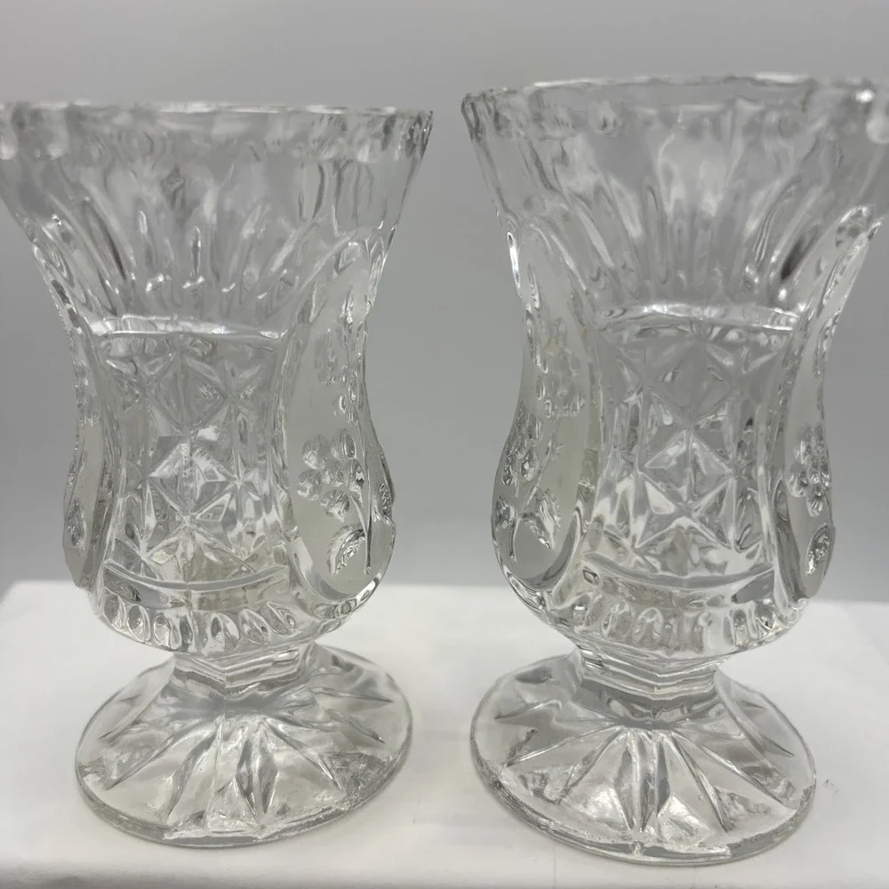 Vintage Zajecar Crystal Vases Pair
